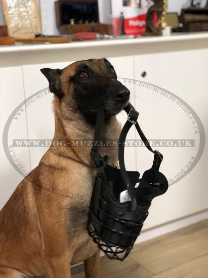 Pro K9 Dog Training Muzzle Rubberized, Leather Padded Dog Muzzle