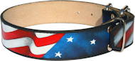Handpainted dog collar for Pitbull, "American pride"