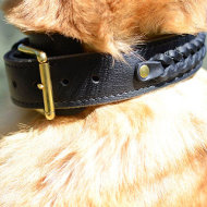 German Shepherd Dogs Collar | Braided Leather Dog Collar