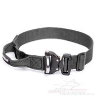 Heavy Duty Dog Collar with Handle for K9 Dogs with Cobra Buckle