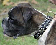 Boxer Braided Nappa Padded Handmade Leather Dog Collar Boxer Braided Nappa Padded Handmade Leather Dog Collar