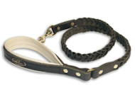 Handcrafted Braided Leather Dog Leash with padded handle