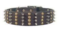 2 inch Wide Collar for Dogs with Spikes and Studs