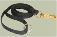 Police UK tracking dog leash with massive solid brass snap