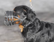Rottweiler Light Super Ventilation Dog leather muzzle UK