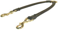 Round leather coupler lead for walking two dogs