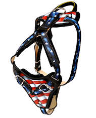Hand painted Leather Dog Harness "American pride" Hand painted Leather Dog Harness "American pride"