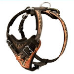 designer
leather dog harness