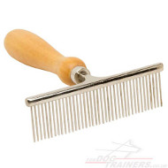Dog Comb with Wooden Handle for Perfect Look of Dog Fur