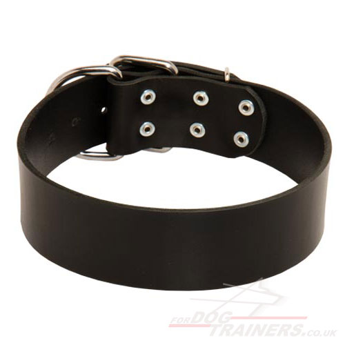 Thick Wide Leather Dog Collar for Big Dogs