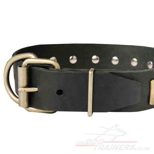 Leather dog collar for Cane Corso