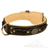luxury dog collar with lining and braided design