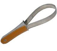 Dog metal rake with leather handle