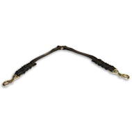Braided leather coupler leash for walking two dogs