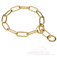 Fur Saver Dog Collar Choke Brass Chain for Long-Haired Dogs