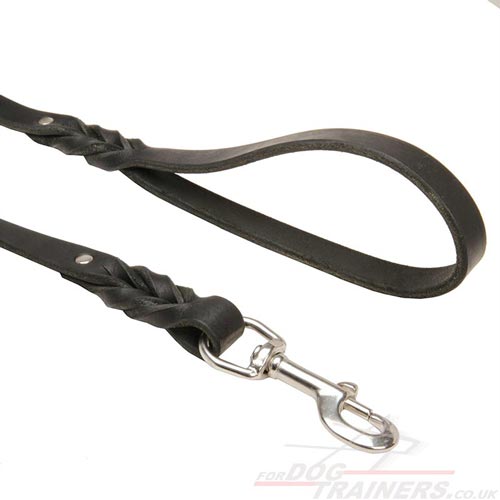 handmade braided leather lead for dogs