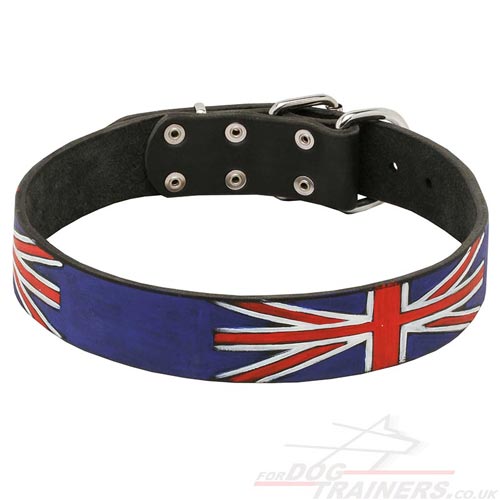 Dog Collar with UK National Style, Hand-Painted Exclusive Design