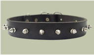 One row spikes strong leather dog collar UK, 18-31 inch One row spikes strong leather dog collar UK, 18-31 inch
