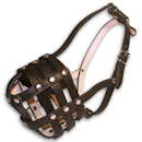 Light leather dog muzzle