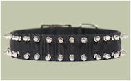 Black Nylon Spiked Dog Collar