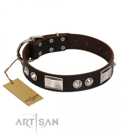 New Brown Dog Collar for Big Dogs "Dark Chocolate" Artisan