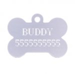 NEW! Personally Engraved Dog Bone Tag in 5 Colors