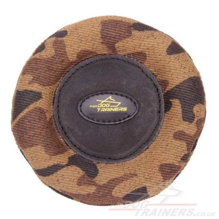 Khaki Jute Dog Fetch Training Toy Flying Disc Cushion