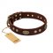 Brown Leather Dog Collar "Old-Fashioned Glamour" FDT Artisan