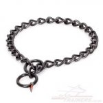 Herm Sprenger Black Chain Dog Collar for Big Dogs 4 mm Wire