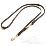 1/2" Double Ended Leather Dog Lead 2 Clips Design