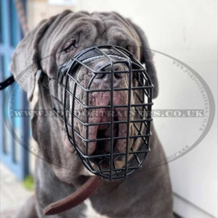Eat and Drink Black Wire Dog Muzzle for Winter & Summer Allows Panting