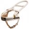 High Vis Guide Dog Harness with Handle, White Leather