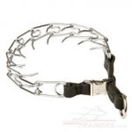 Prong Collar Steel Links & Strong Leather Band