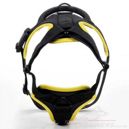 NEW! Soft Padded Nylon Dog Chest Harness with Handle Yellow