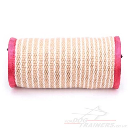 Thick Jute Dog Bite Tug Barrel with Handles for Wide Grip