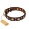 Vintage Dog Collar "Flower Melody" FDT Artisan of Brown Leather