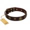 New FDT Artisan Pirate Flag Dog Collar with Skulls and Medals