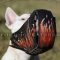 "Flame" Painted Leather Dog Muzzle for English Bull Terrier UK