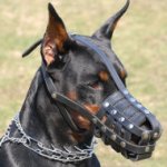 Soft Dog Muzzle Leather Basket for Doberman