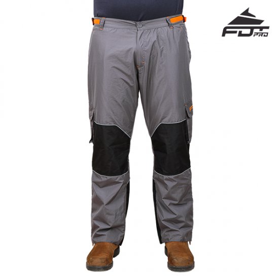 New Dog Training Pants FDT Pro Grey Colour with Orange Trim