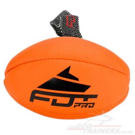 Rugby Ball Shaped Dog Toy with Handle