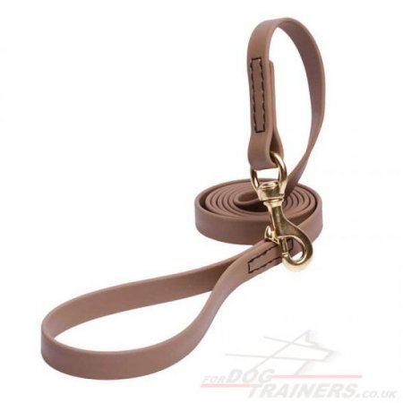 Khaki Dog Lead with Handle and Carabiner Clip