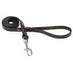 Handmade Braided Leather Dog Lead with Steel Hardware