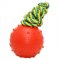 Rubber Dog Ball for Water Games | Solid Rubber Ball on Rope 2.4"