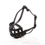 Soft Leather Muzzle for Bulldog Flat Snout, Perfectly Ventilated_5