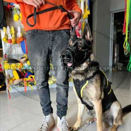 NEW! Soft Padded Nylon Dog Chest Harness with Handle Yellow