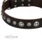 Brown Studded Dog Collar "Dark Chocolate" FDT Artisan