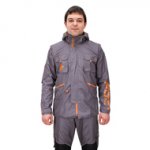 Best Dog Training Jacket of Grey Color with an Orange Logo FDT