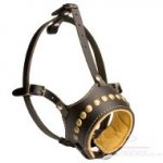 Adjustable Leather Dog Muzzle that Won't Come Off Size L Only