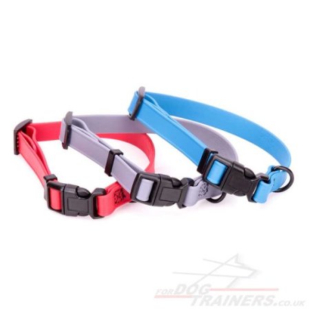 0.6"/1.5cm Wide Biothane Dog Collar Quick Release Adjustable for Puppies & Small Dogs